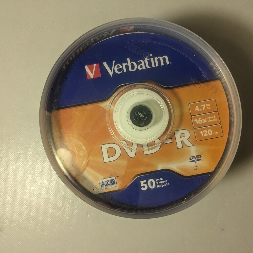 NEW Sealed - Verbatim AZO 50 Pack Spindle DVD-R 4.7GB / 16X / 120 Min